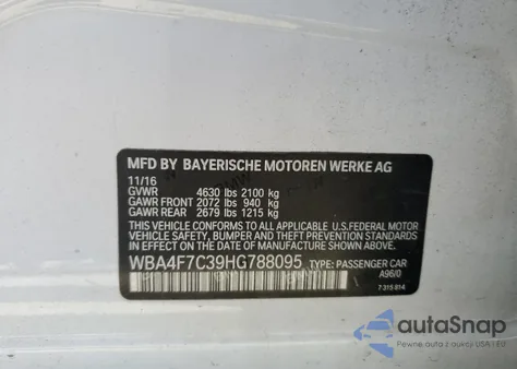 2017 BMW 430I Gran Coupe из США, поврежденный, VIN WBA4F7C39HG788095